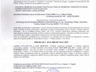 CERTIFIKAT O STALNOSTI SVOJSTAVA